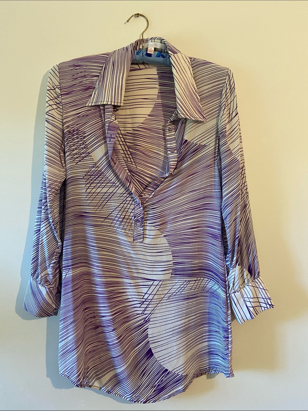 Jenny Han Women's Purple Striped V-Neck Mini Dress silk